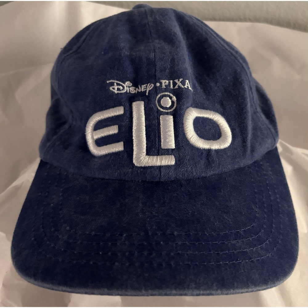 Disney Pixar ELIO Baseball Cap Strap Back Hat Blue White Cotton Embroidered